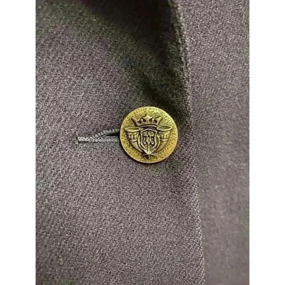 Sag Harbor Size 10 Navy Wool Blazer Single Breasted Metal Crest Button Classic - Picture 3 of 12